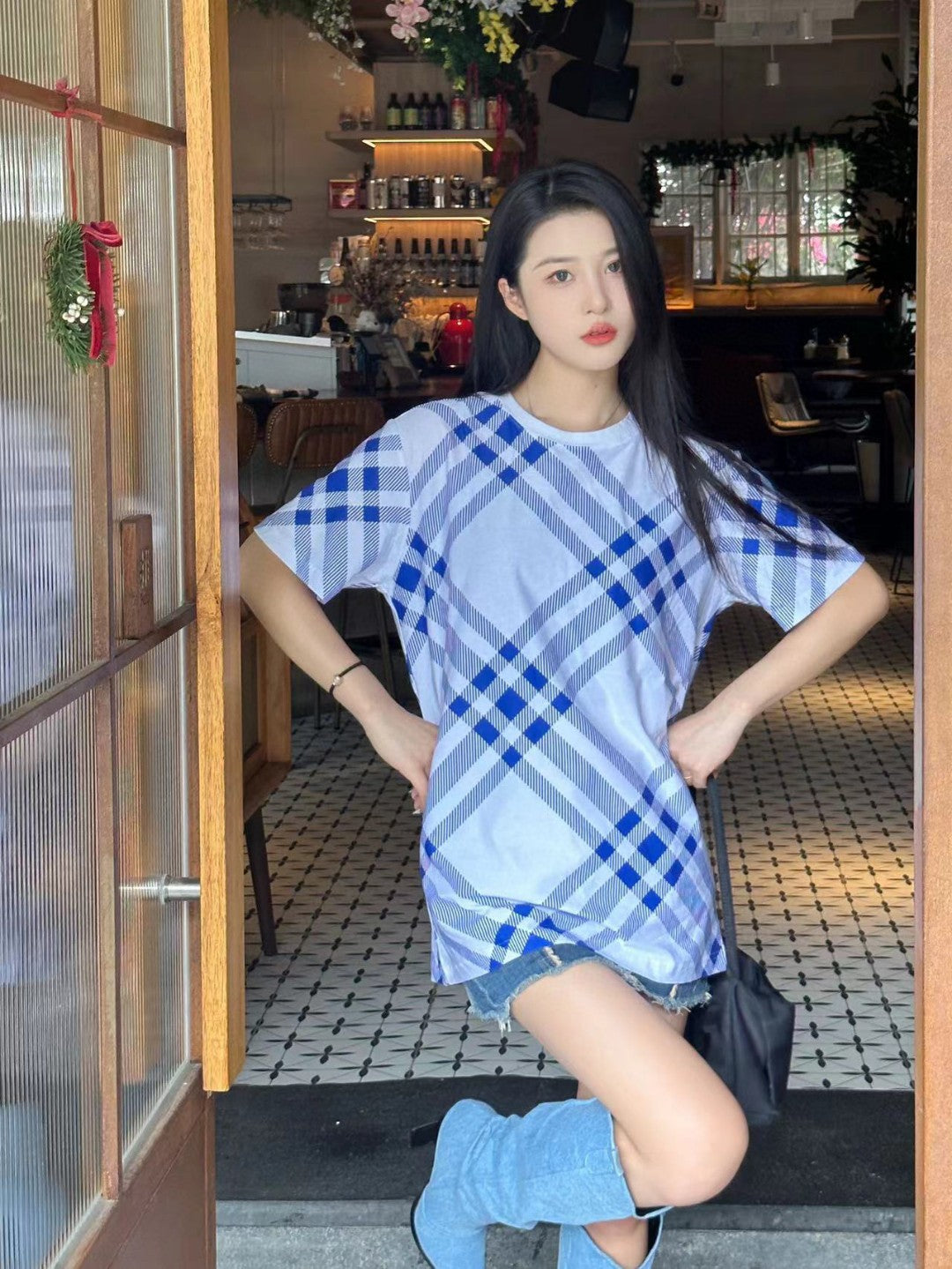 B**rry plaid t-shirt