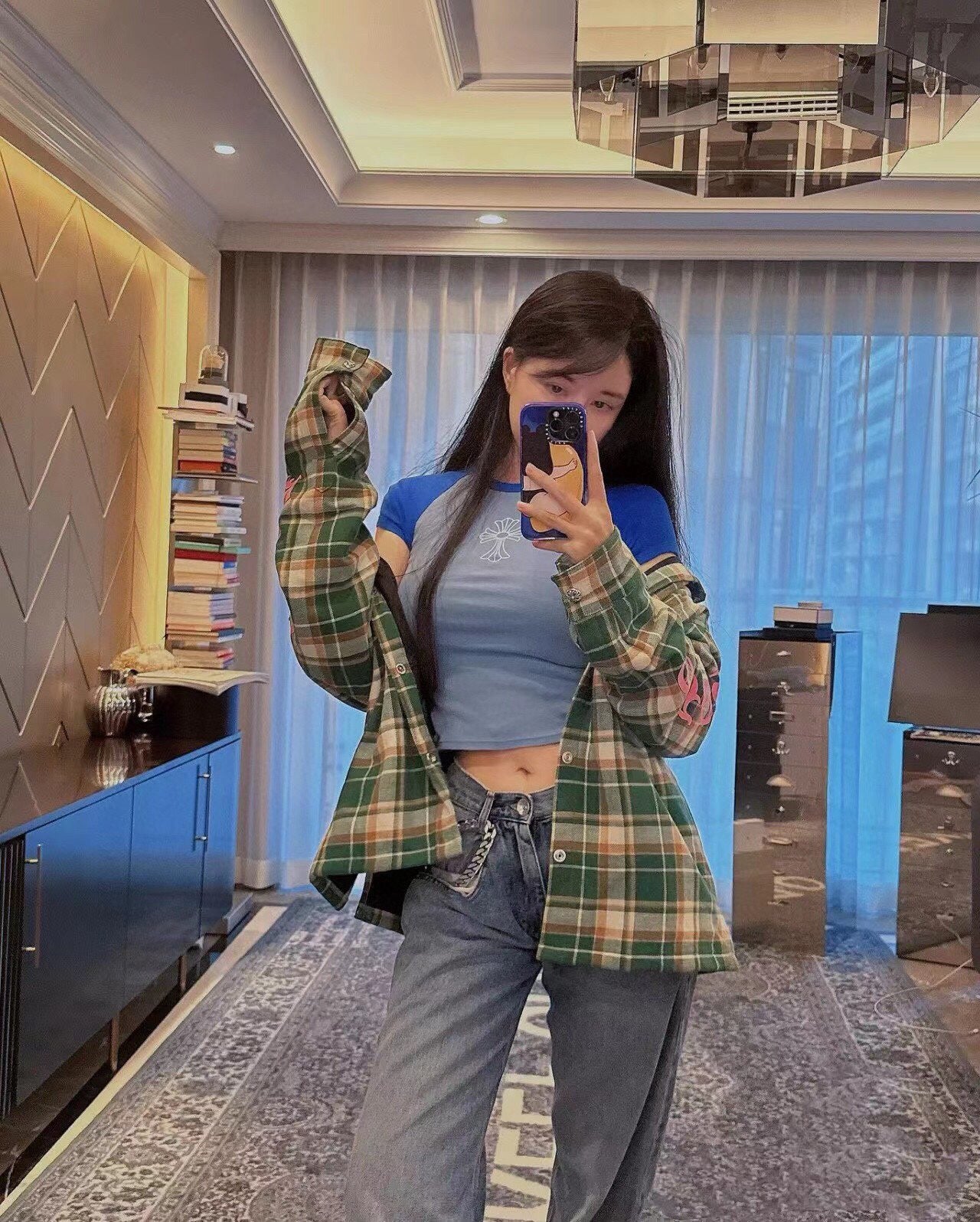 B**rry green plaid shirt