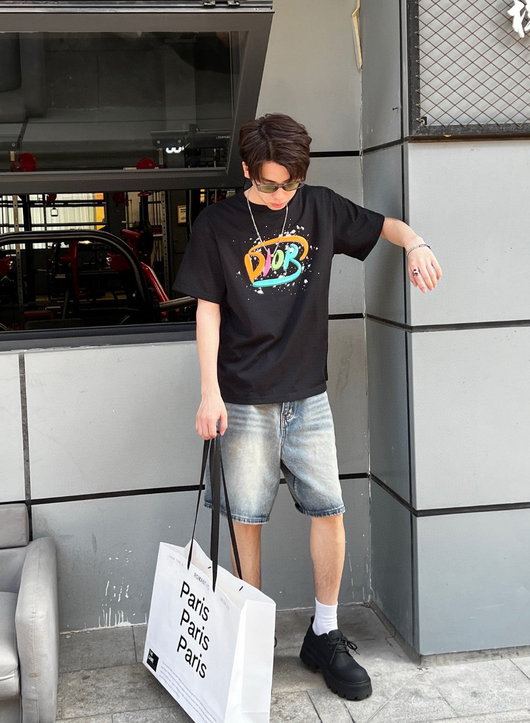 D*or multicolor logo black t-shirt