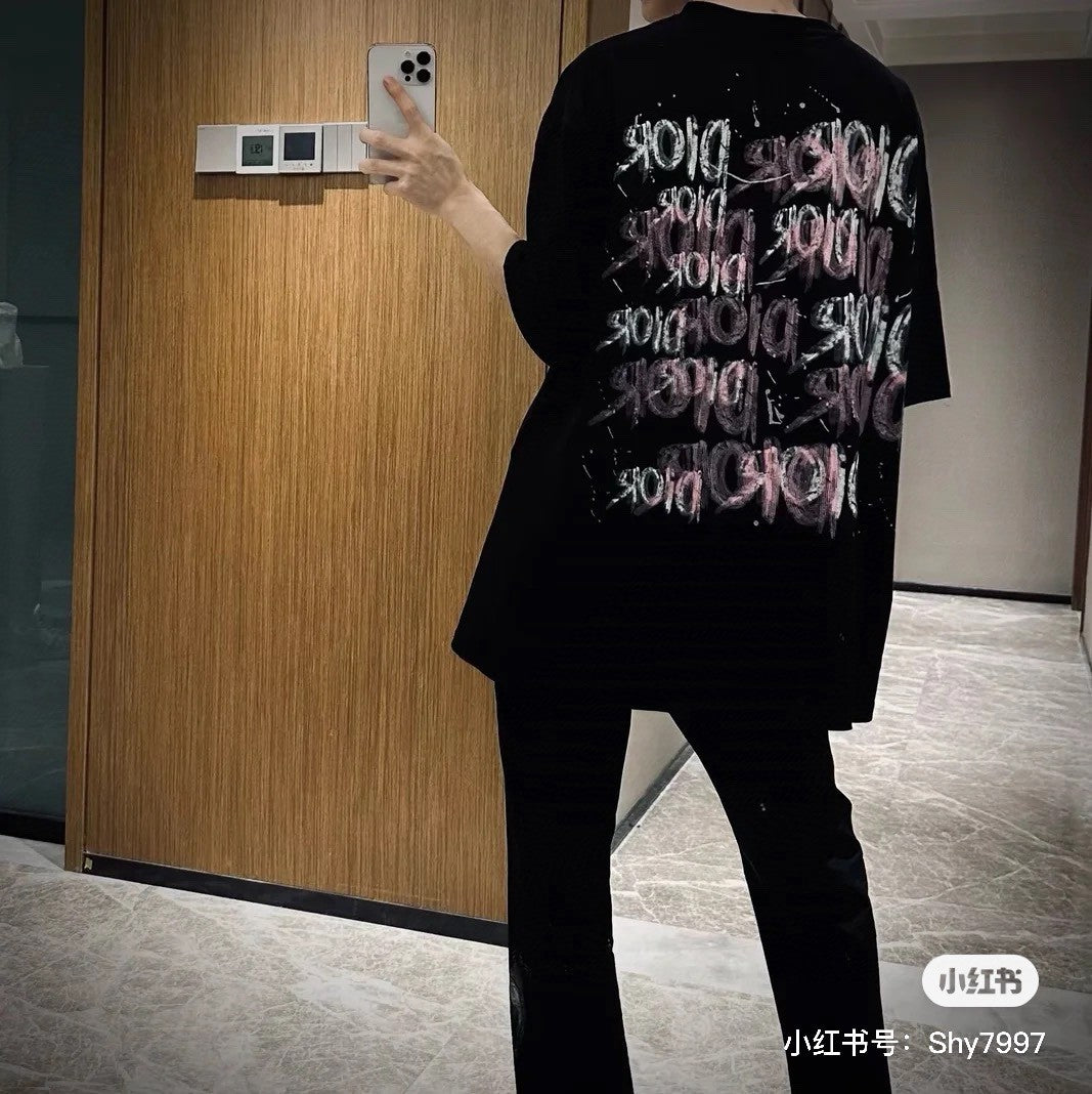 D*or graffiti logo t-shirt in black