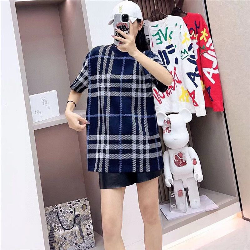 B**rry navy check t-shirt