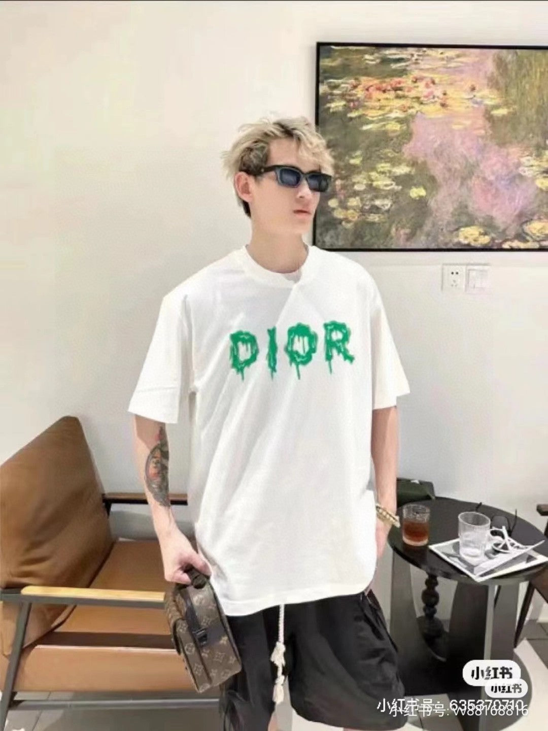 D*or dripping logo t-shirt (white)