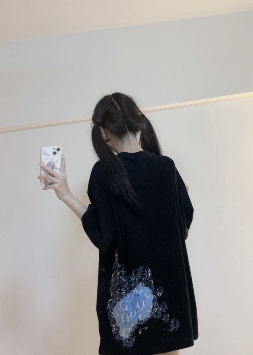 D*or monogram motif t-shirt (black)
