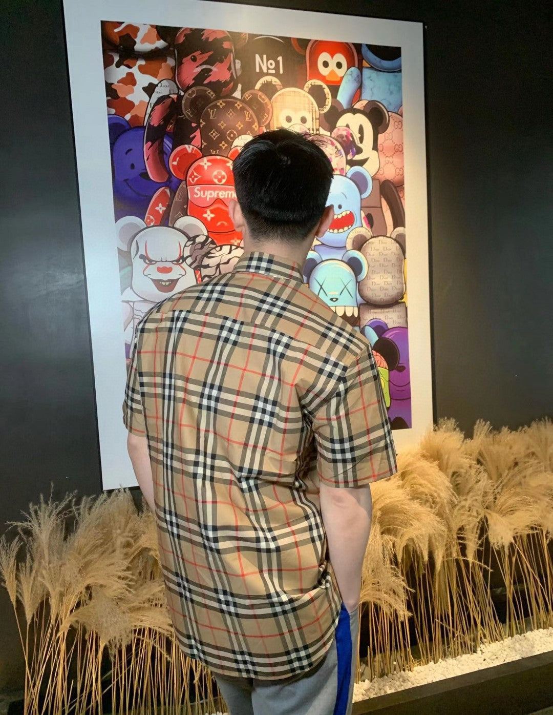 B**rry check short-sleeve shirt
