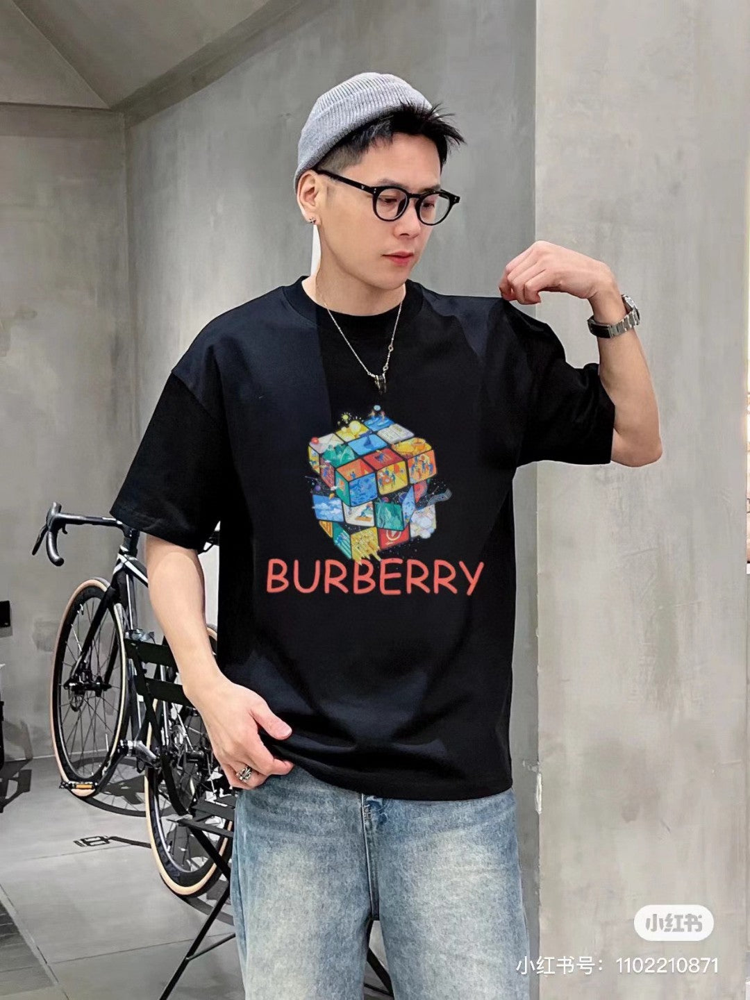 B**rry rubik's cube graphic t-shirt (black)
