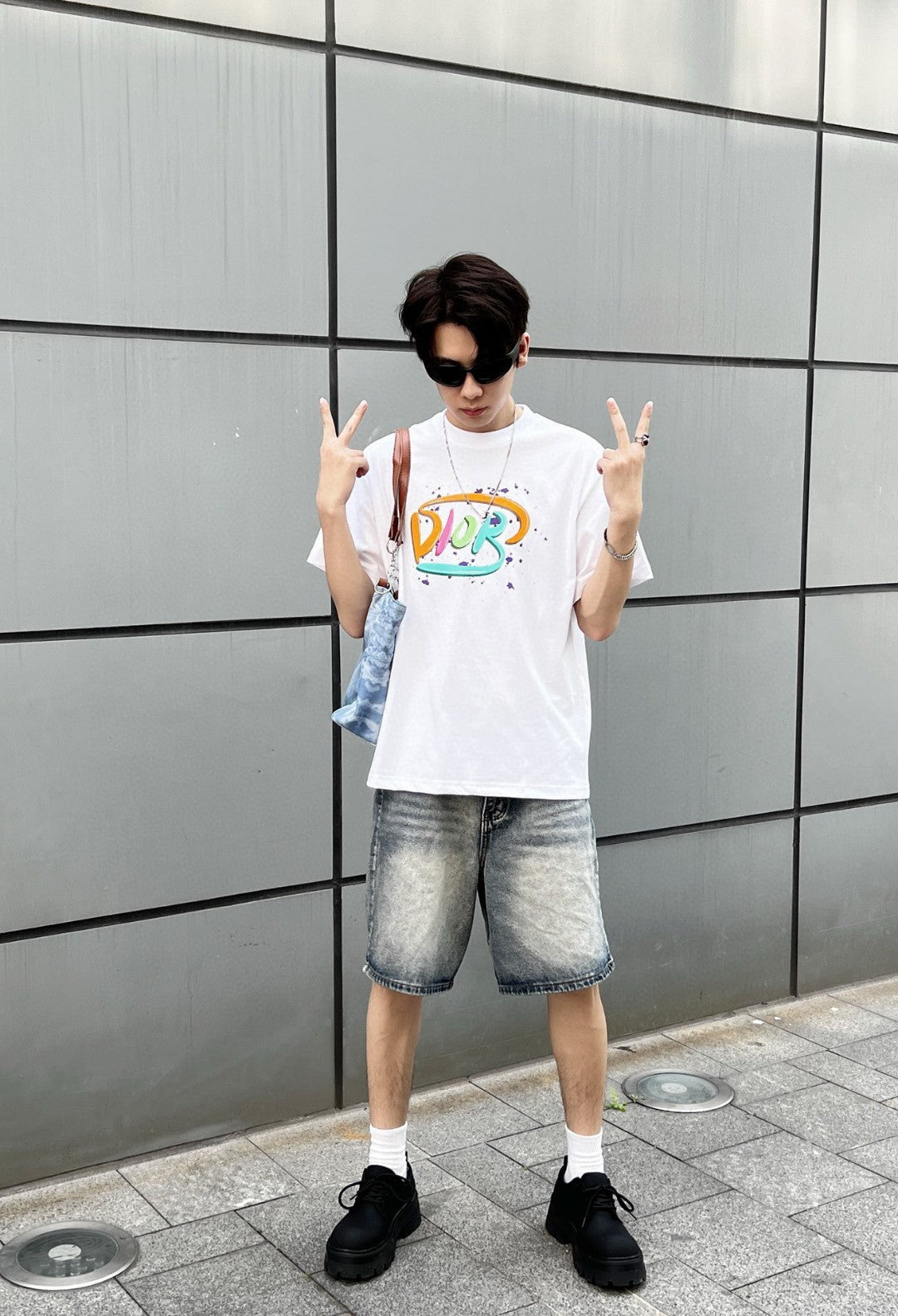 D*or multicolor logo white t-shirt