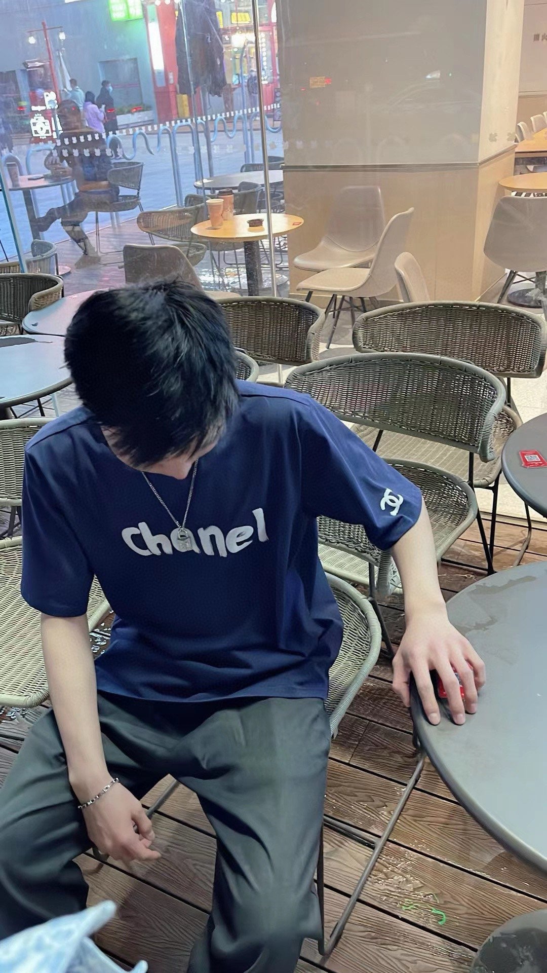 Ch*el logo t-shirt (navy blue)