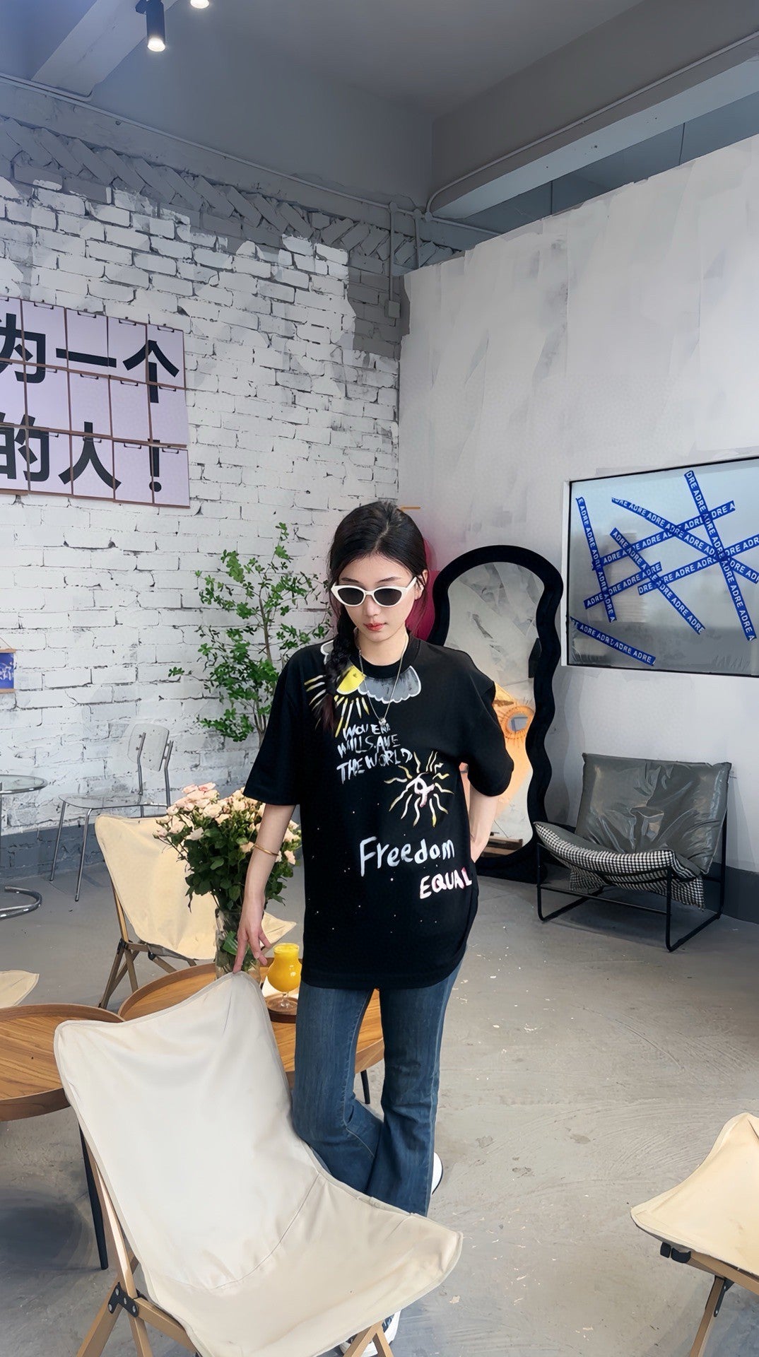 Ch*el "women will save the world" t-shirt in black