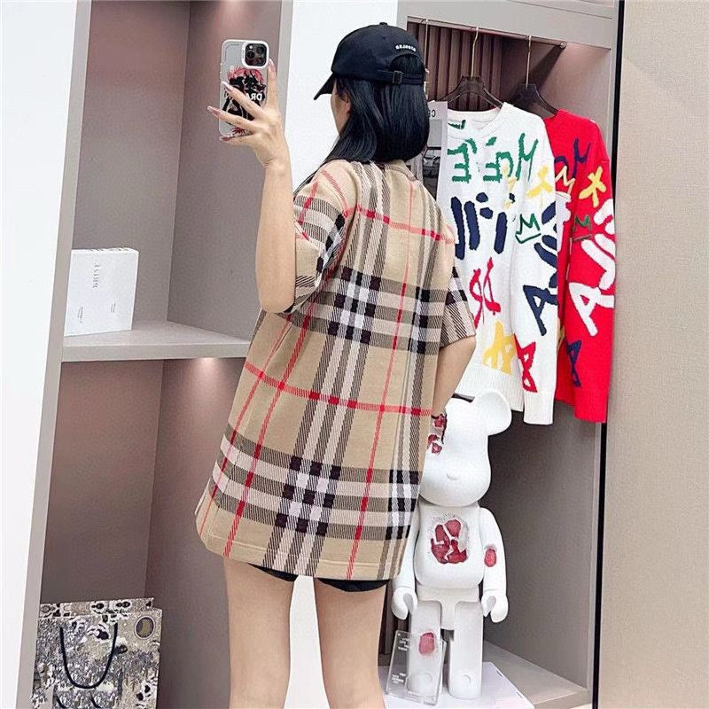 B**rry beige check t-shirt