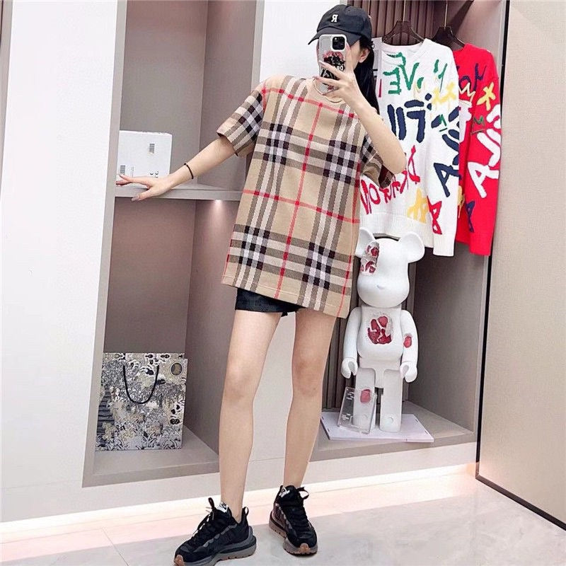 B**rry beige check t-shirt