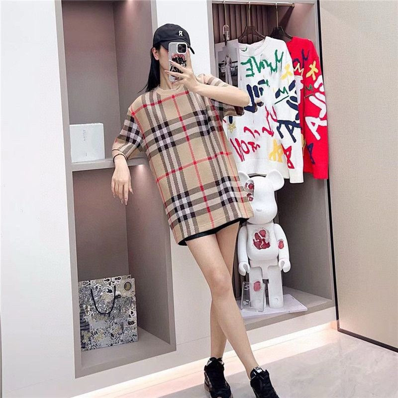 B**rry beige check t-shirt