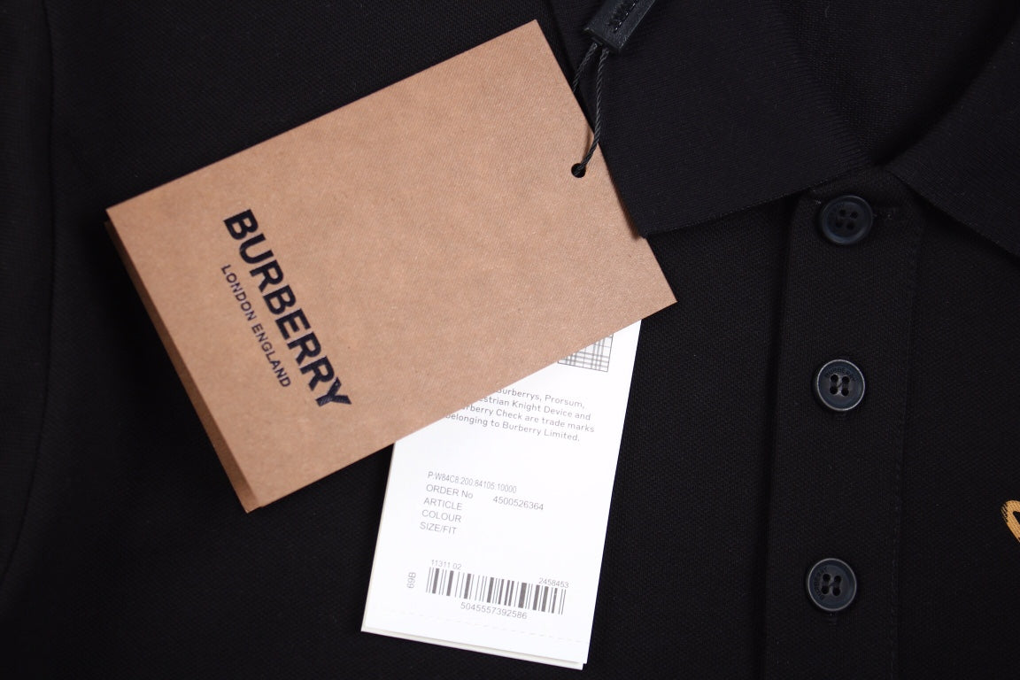 B**rry embroidered knight polo - black