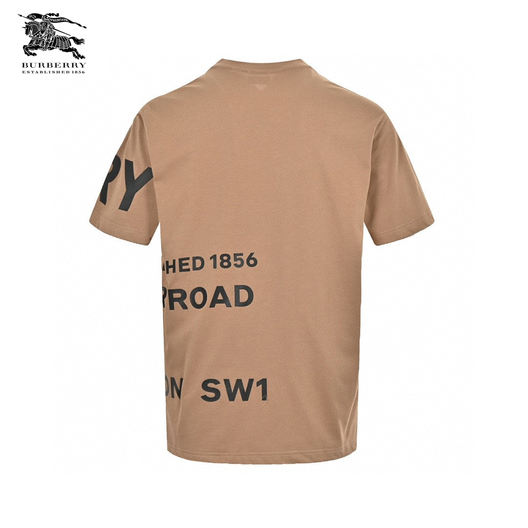 B**rry beige t-shirt with graphic text