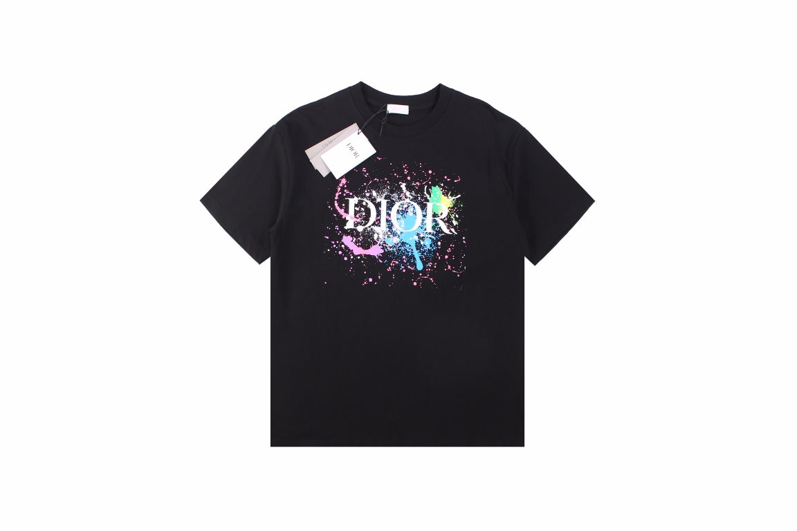 D*or color splash graphic t-shirt - black