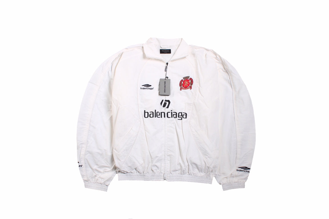 Ba*len*cia*ga white zip-up track jacket