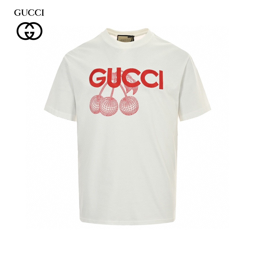 G*u*i cherry graphic t-shirt (white)