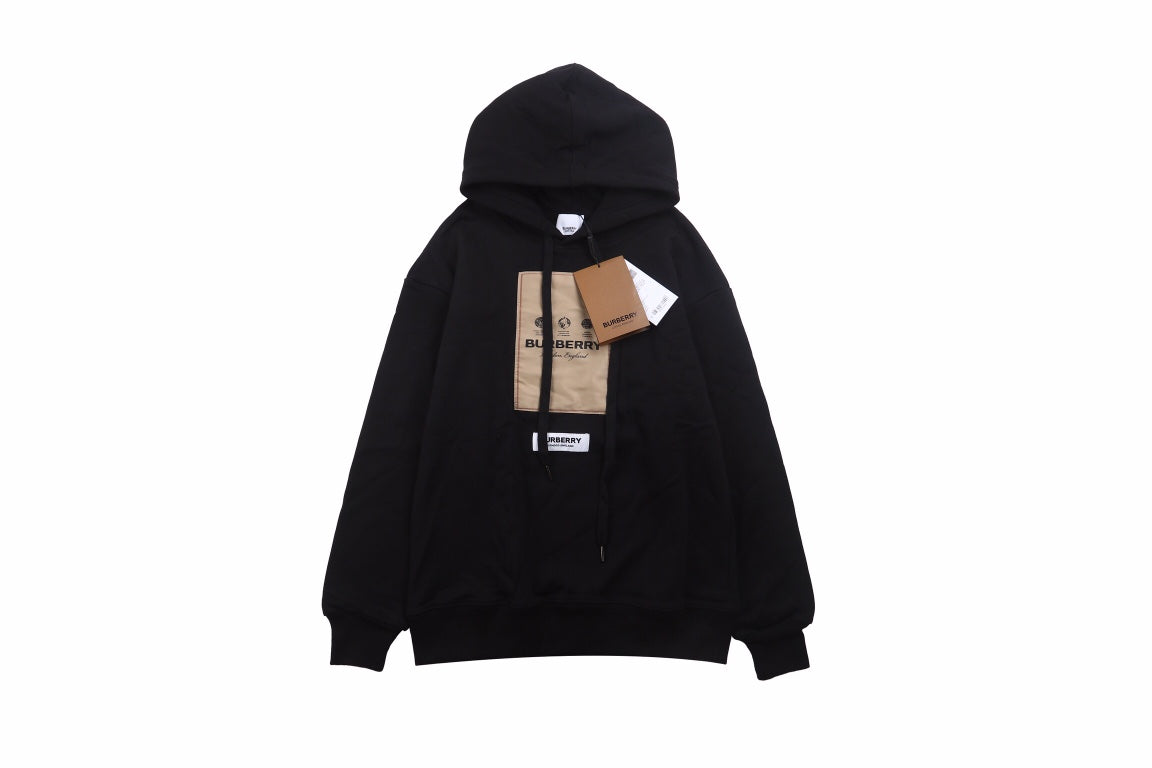 B**rry black hoodie with logo patch