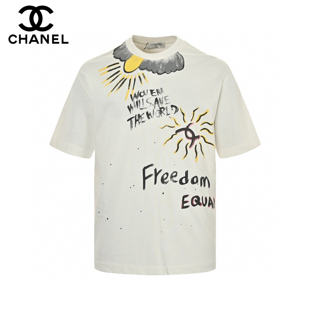 Ch*el "women will save the world" t-shirt in white