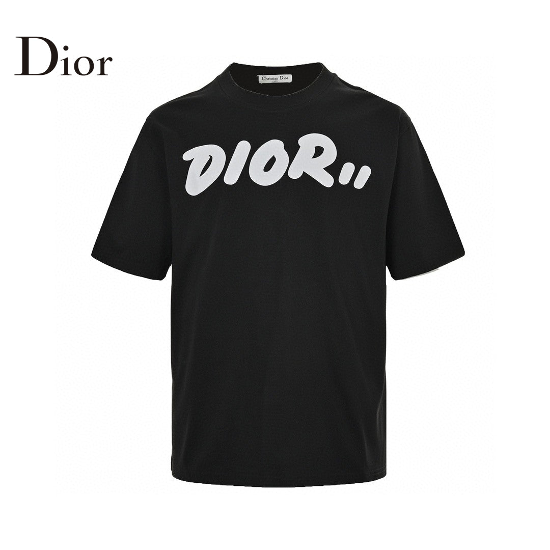 D*or oversized white logo black t-shirt