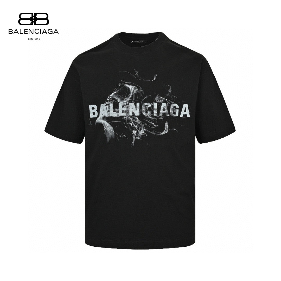 Ba*len*cia*ga smoke print logo t-shirt (black)