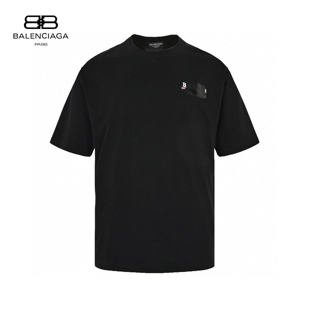Ba*len*cia*ga embroidered patch logo t-shirt (black)