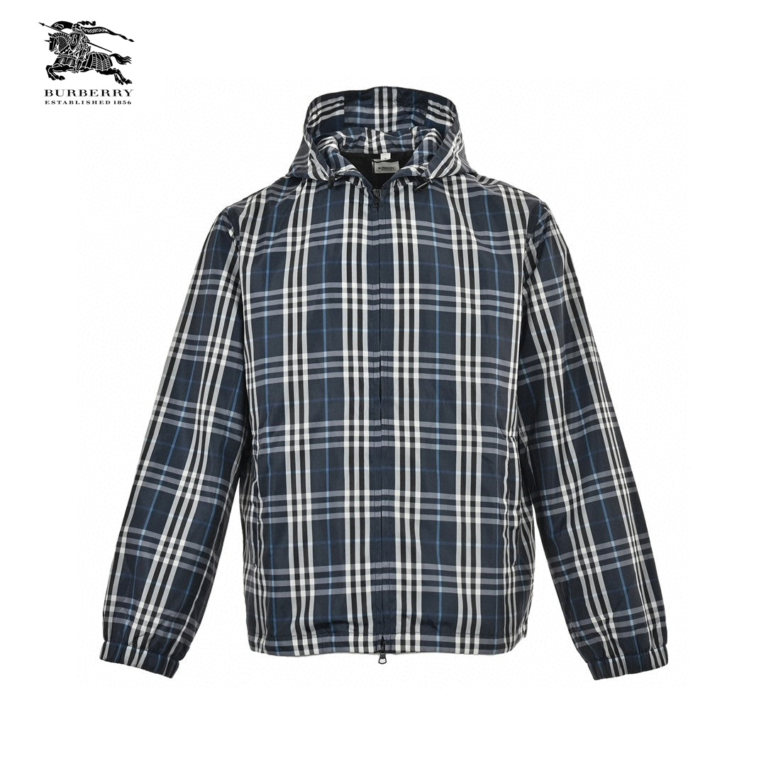 B**rry checkered hooded jacket