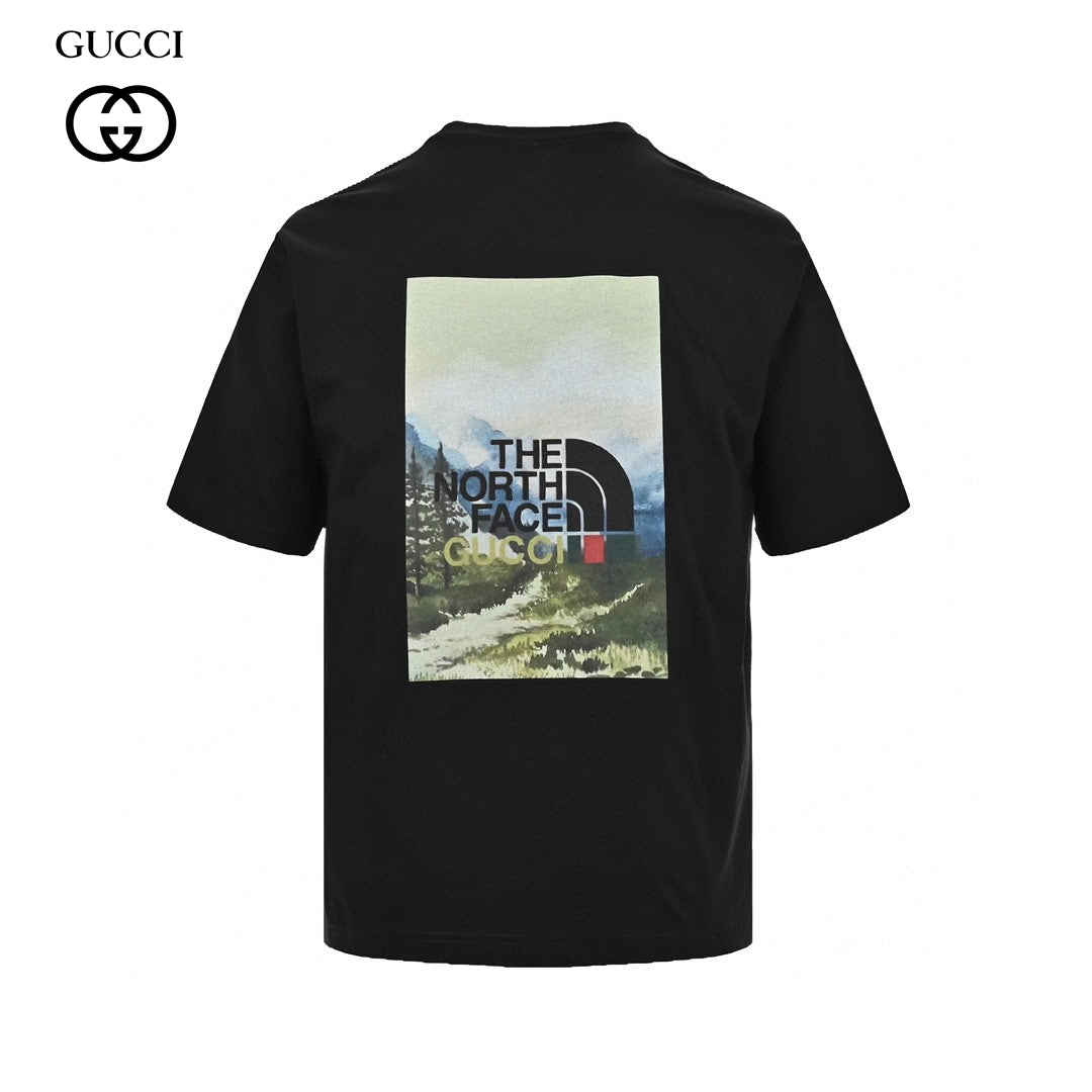 the n0*h F**e x g*u*i nature print t-shirt (black)