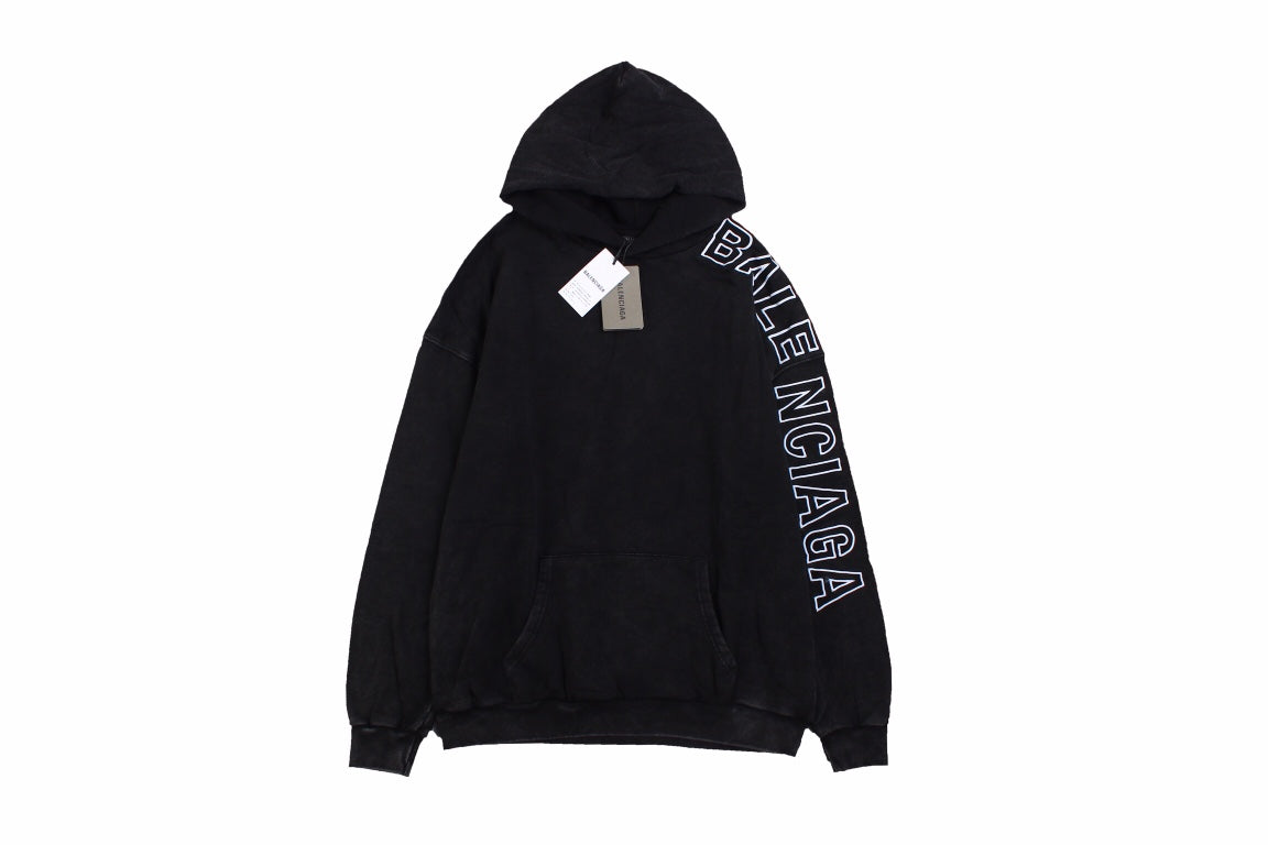 Ba*len*cia*ga black oversized hoodie