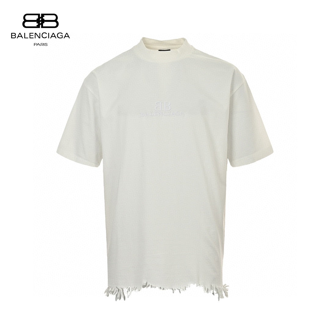 Ba*len*cia*ga fringe hem t-shirt