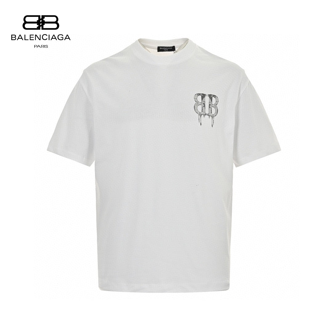 Ba*len*cia*ga dripping bb logo t-shirt (white)