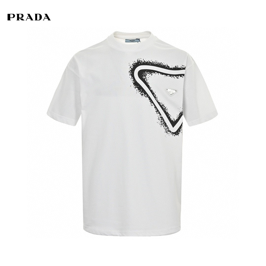 Pra*a triangle spray paint logo t-shirt (white)