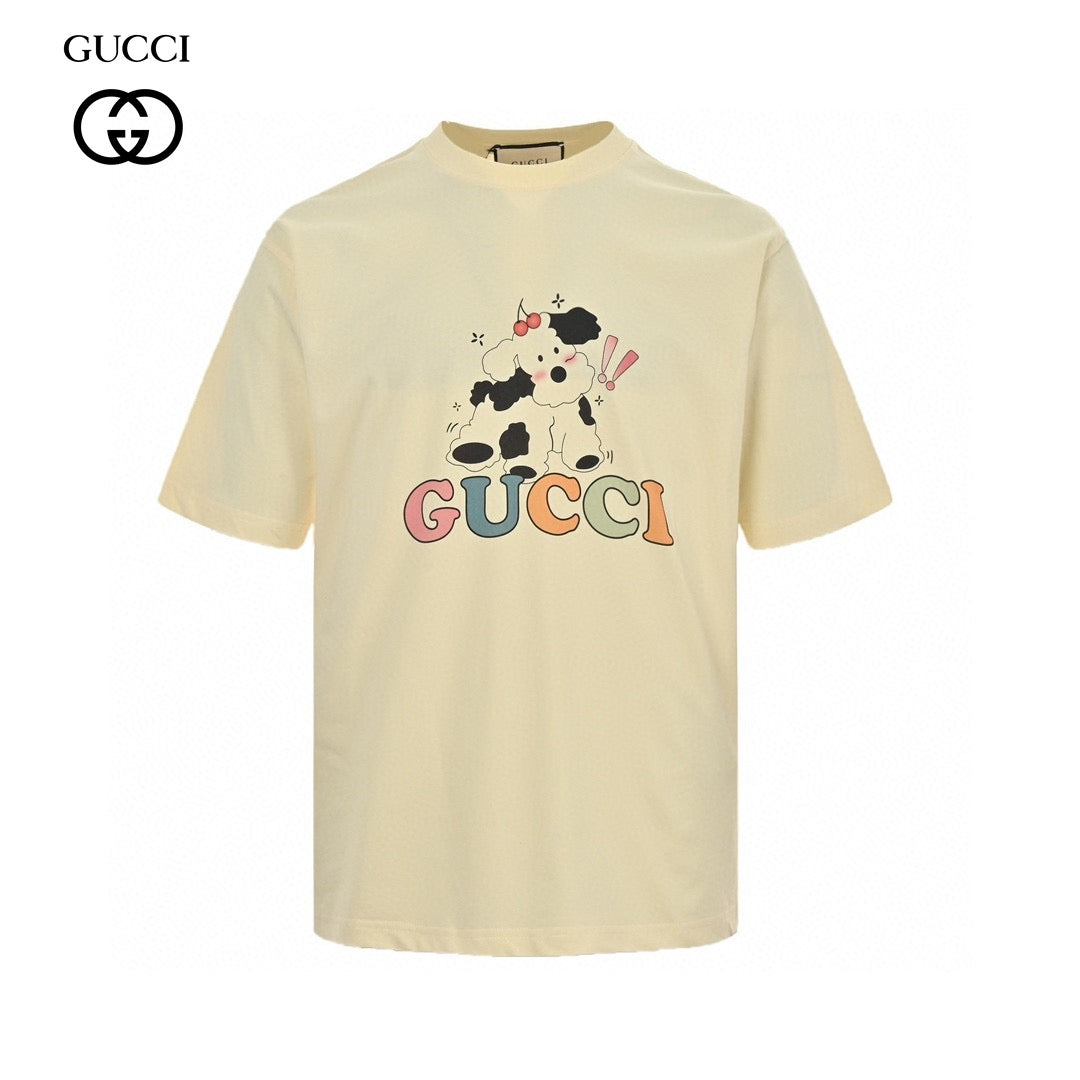 G*u*i cartoon cow logo t-shirt (cream)