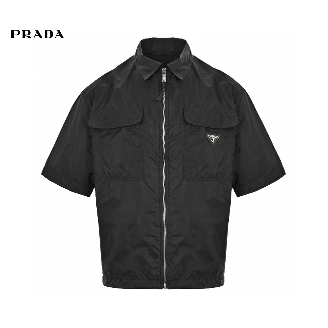 Pra*a black short-sleeve jacket