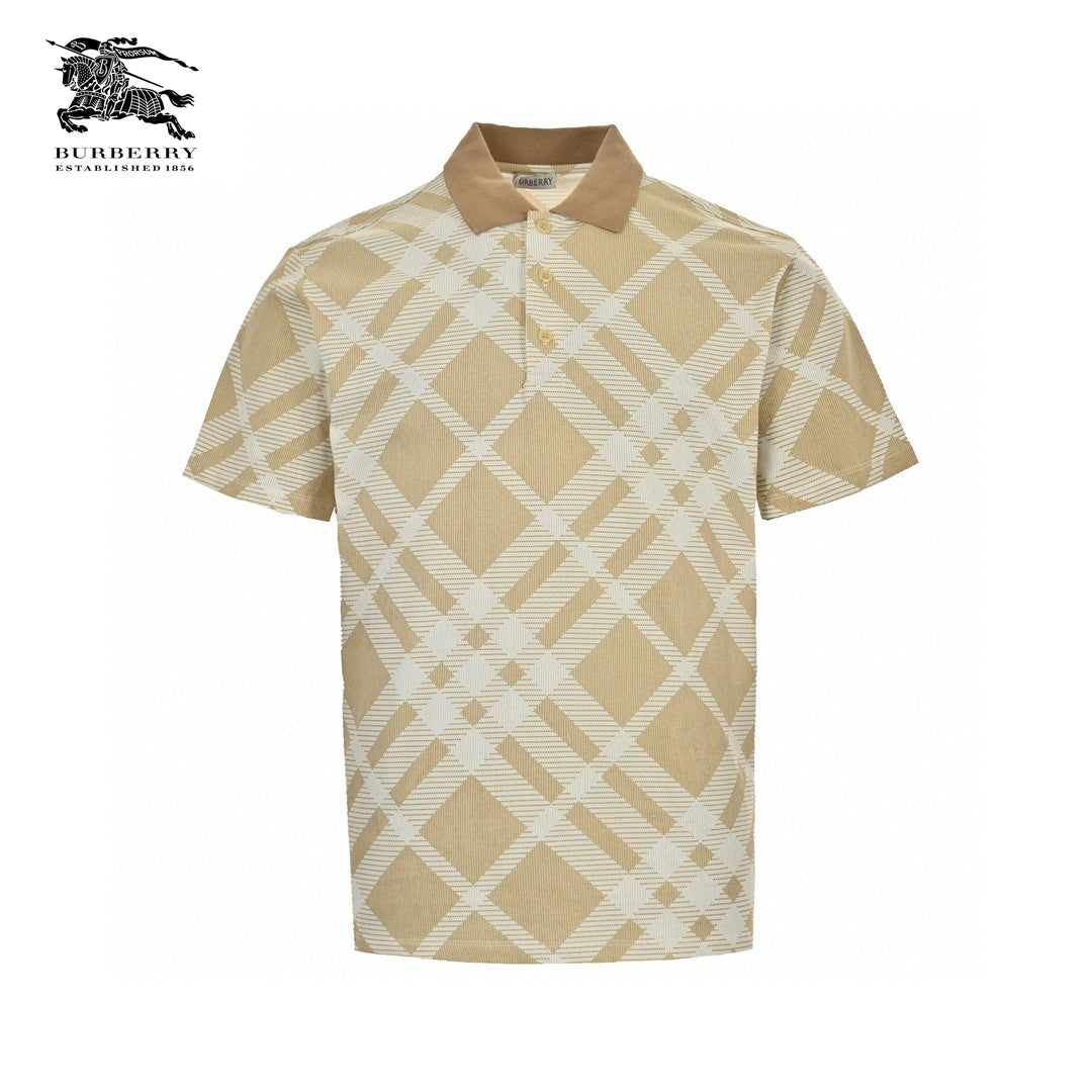 B**rry geometric check polo shirt
