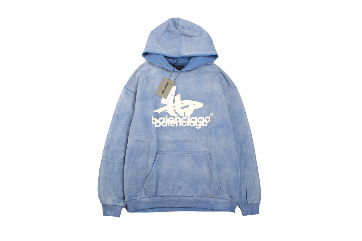 Ba*len*cia*ga blue graphic hoodie