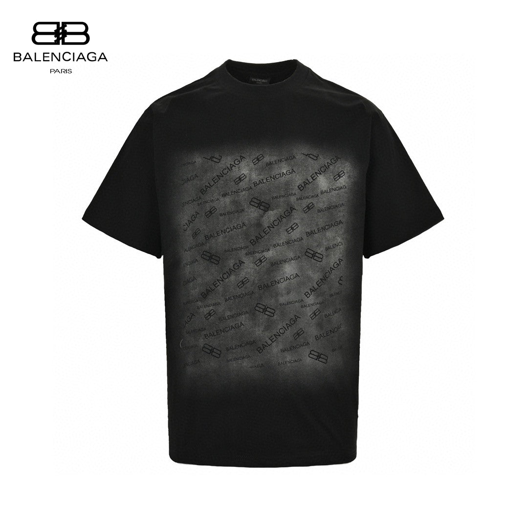 Ba*len*cia*ga all-over logo print t-shirt (black)