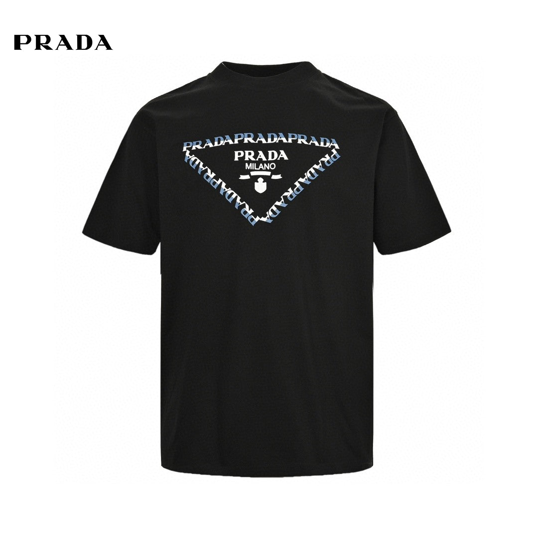 Pra*a black t-shirt with logo design