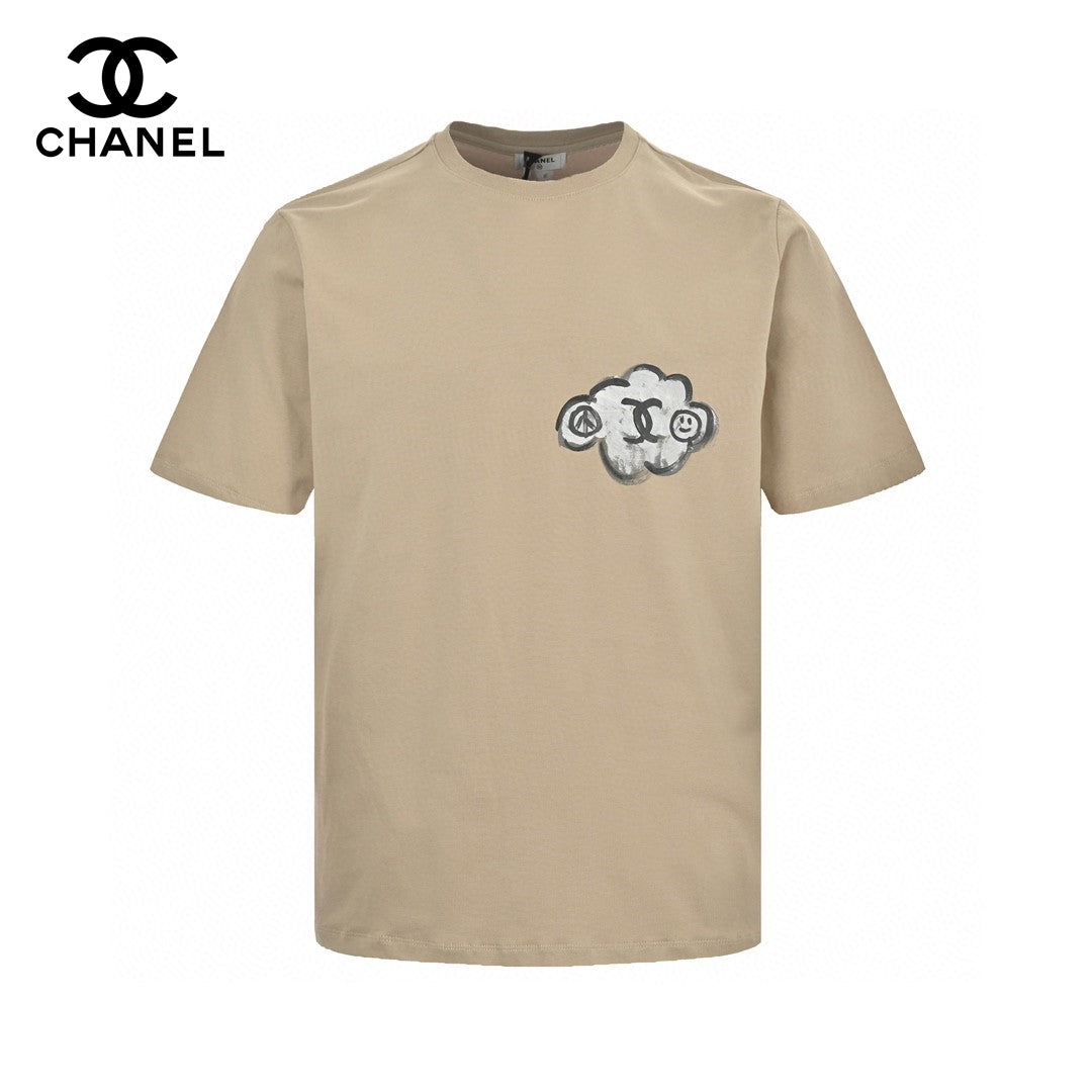 Ch*el cloud logo t-shirt in beige
