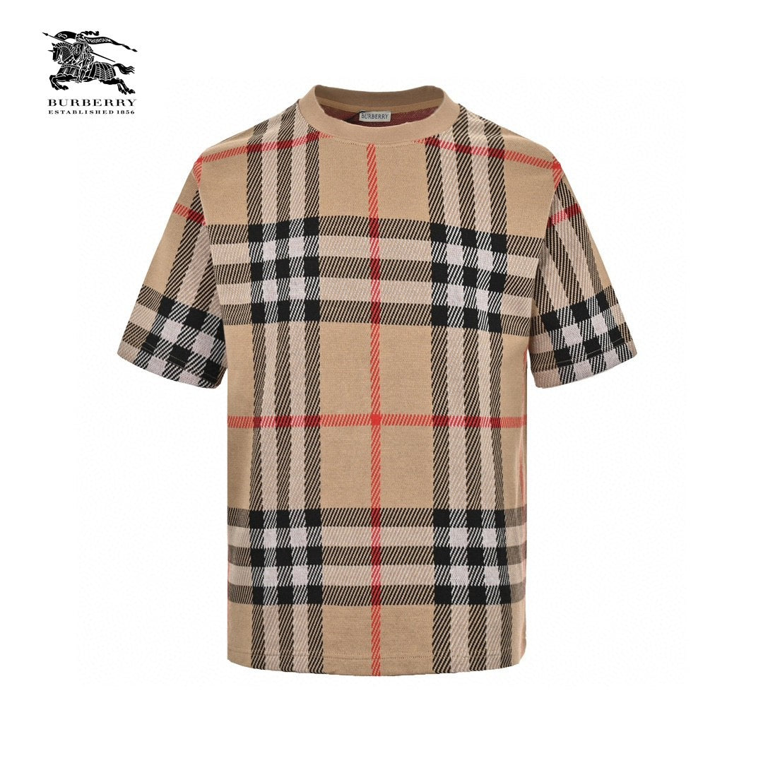 B**rry beige check t-shirt