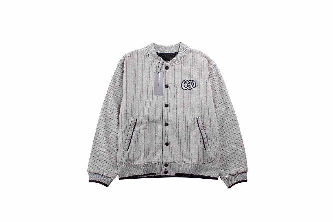 D*or striped bomber jacket - grey