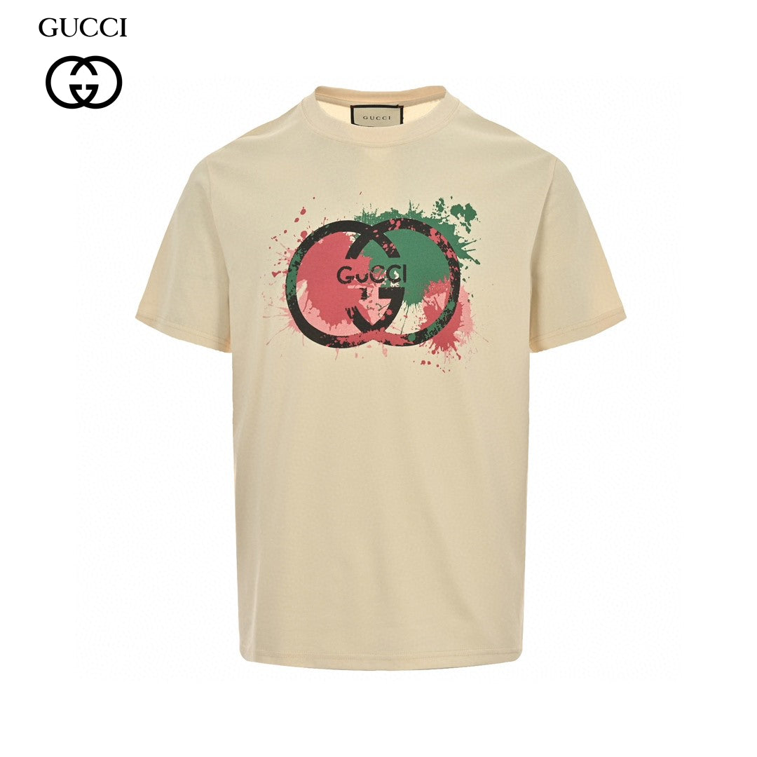 G*u*i splatter logo t-shirt (beige)