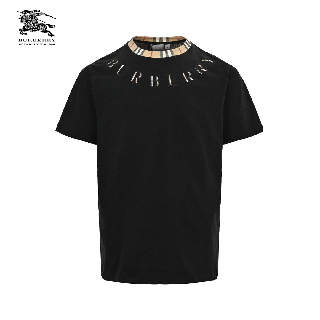 B**rry logo collar detail black t-shirt