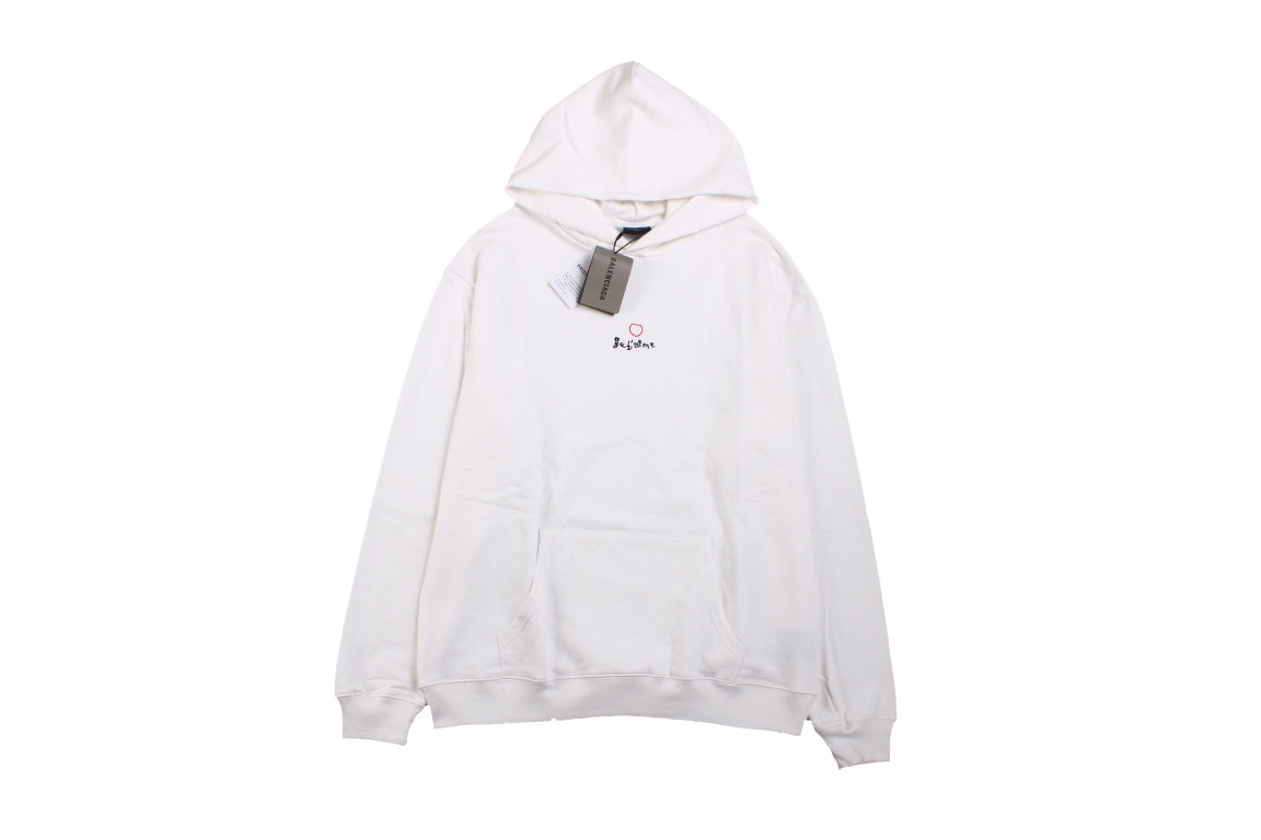 Ba*len*cia*ga white be yourself hoodie