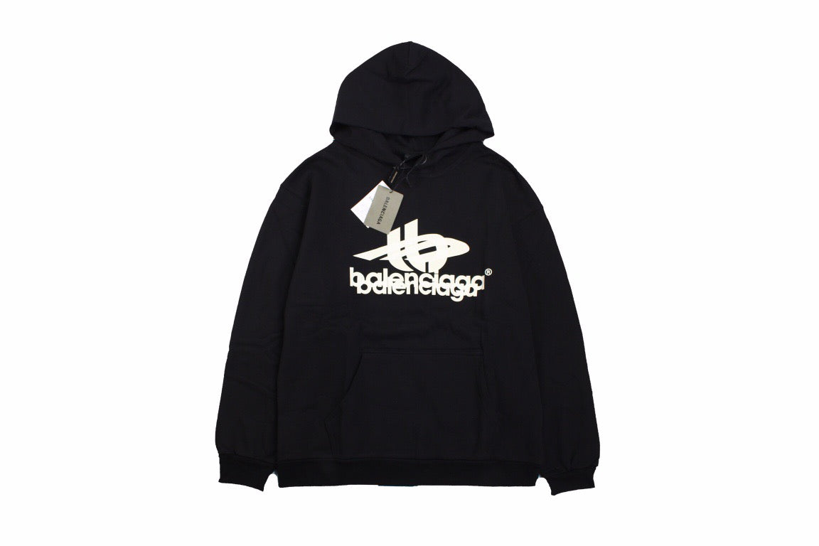 Ba*len*cia*ga black graphic hoodie