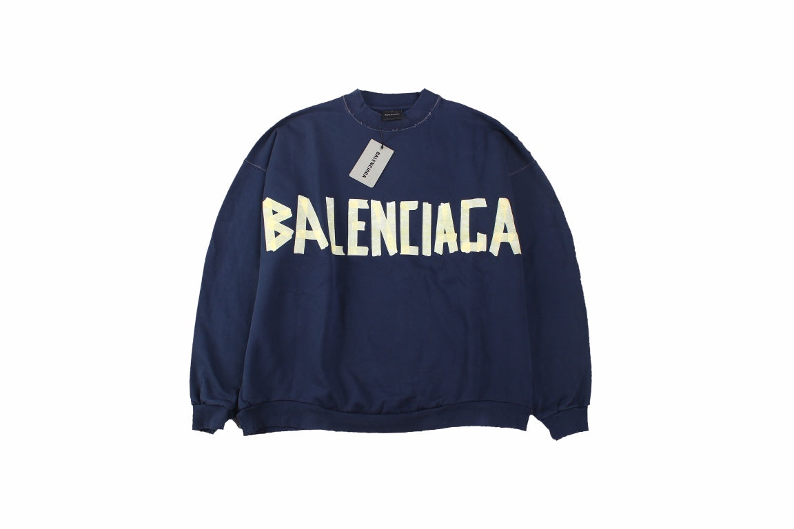 Ba*len*cia*ga navy blue crewneck