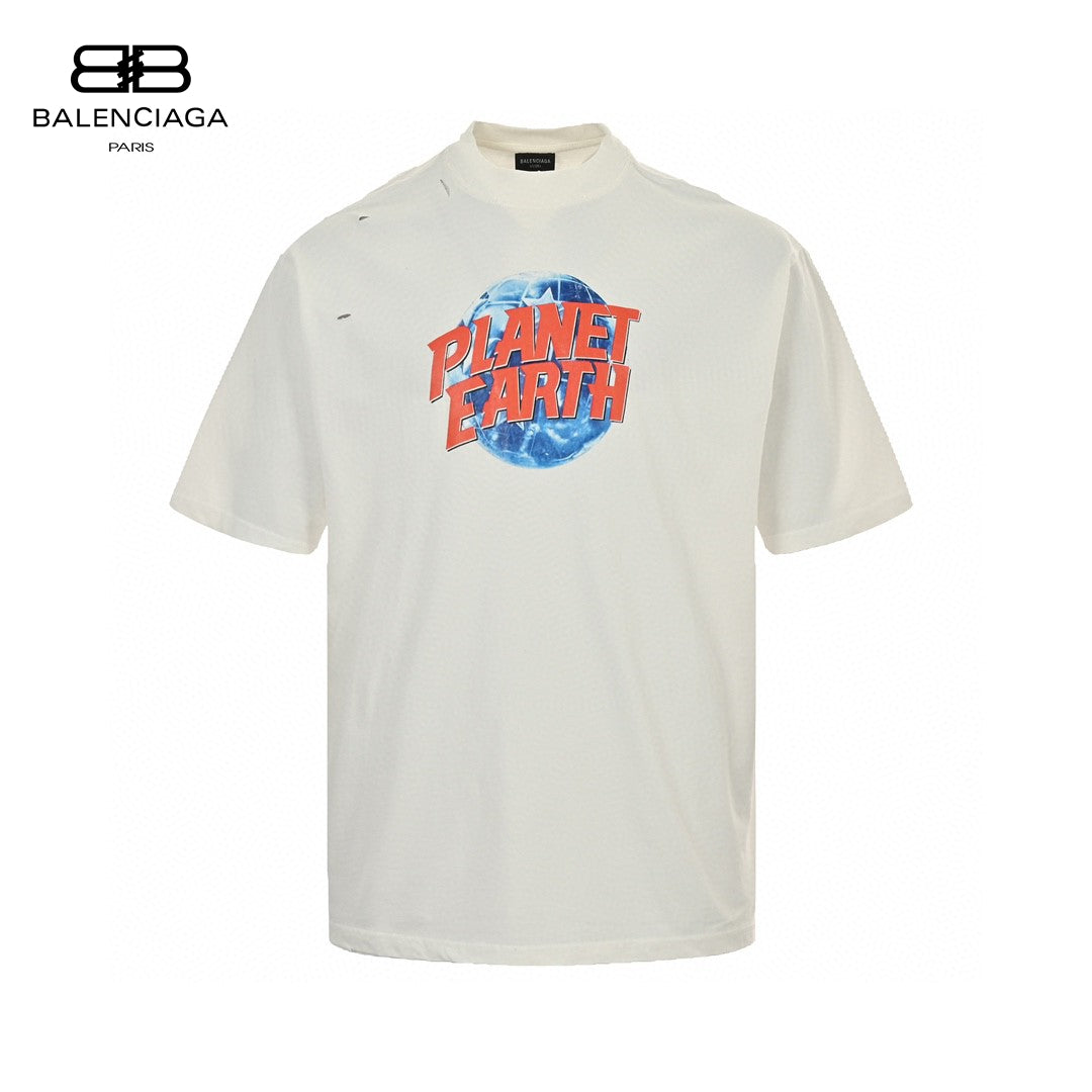 Ba*len*cia*ga planet earth t-shirt (white)