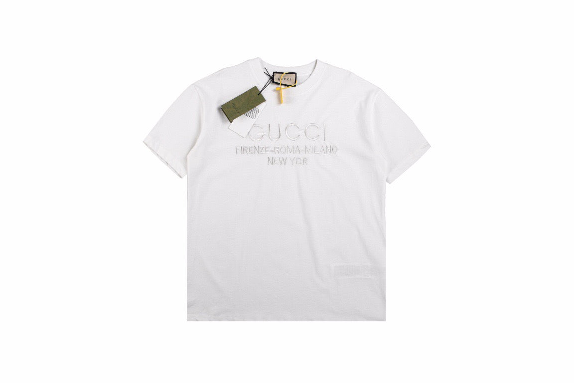 G*u*i t-shirt with embroidered cities