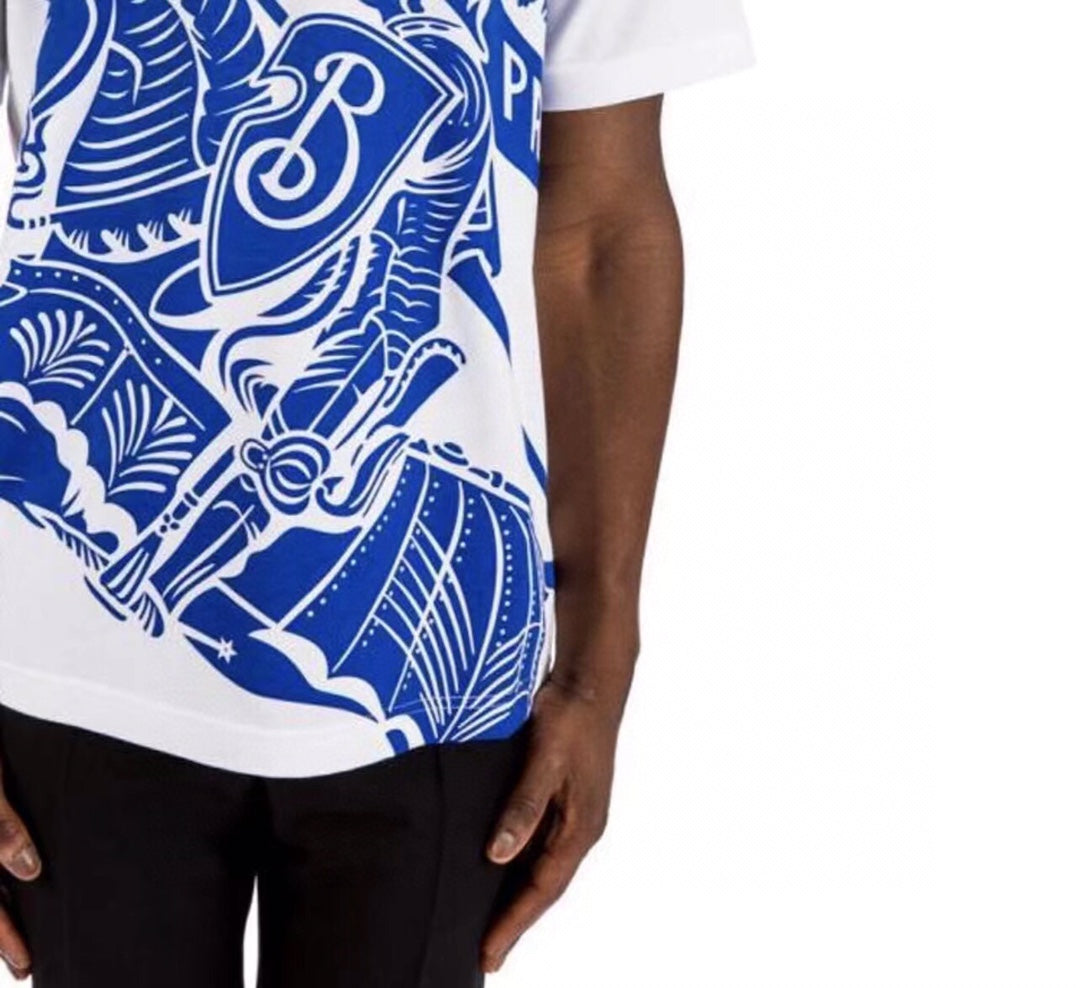 B**rry knight print t-shirt - white