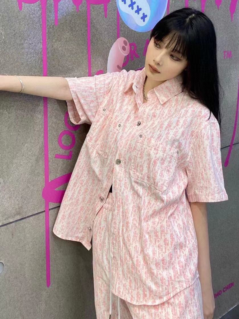 D*or monogram shirt (pink/white)