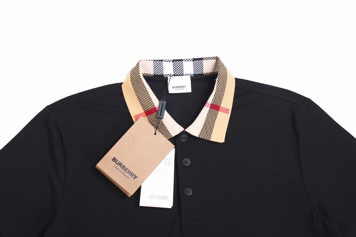 B**rry check collar polo - black